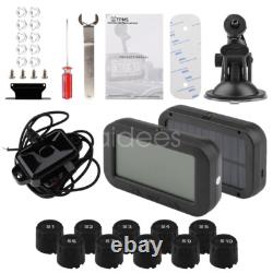 TPMS Truck RV Trailer Caravan Solar Tire Pressure Monitoring System 10 Sensors
