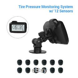 TPMS Tyre Pressure Monitor System + 12 External Sensor + Repeater For RV Trailer