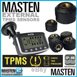 TPMS Tyre Pressure Monitoring System LCD Wireless External Sensors x 6 Caravan