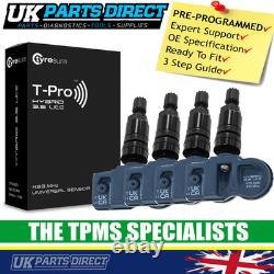 TPMS Tyre Pressure Sensors for Lotus Evora (10-15) SET OF 4 BLACK STEM