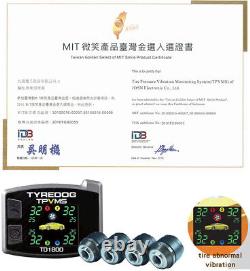 TYREDOG TPVMS TD 1800 4 External Sensors Detect Tire and Rim Abnormal Quick DIY