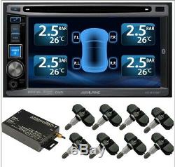 -Tire Pressure Monitor System TPMS 8 Internal Valve 22 Sensors DVD Video Car Set