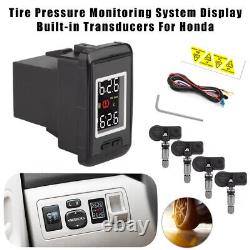 Tire Pressure Monitoring System With 4 External Sensors Temperature Warning Digi