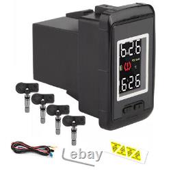 Tire Pressure Monitoring System With 4 External Sensors Temperature Warning Digi