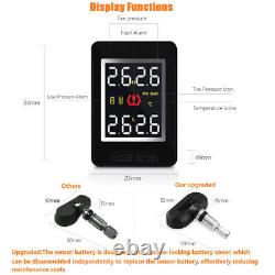 Tire Pressure Monitoring System With 4 External Sensors Temperature Warning Digi