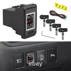 Tire Pressure Monitoring System With 4 External Sensors Temperature Warning Digi