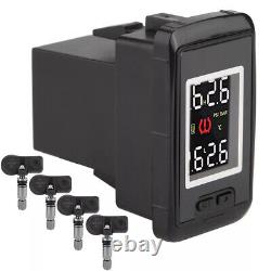 Tire Pressure Monitoring System With 4 External Sensors Temperature Warning Digi
