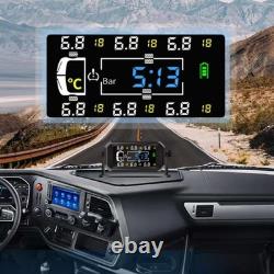 Tire Pressure Monitoring System for RV Trailer Truck with 6 Sensor TPMS Device