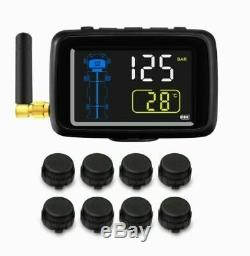 Tpms 8 Sensors Tyre Pressure & Temperature Monitoring System For Caravan / Truck