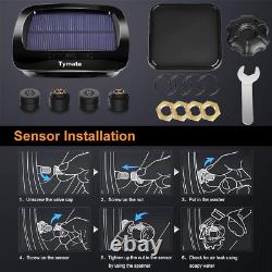 Tymate Tire Pressure Monitoring System-Solar Charge, 5 Alarm Modes, Auto BckLght