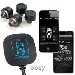 Tyre Pressure Monitor System TPMS Bluetooth Car Motorcycle 4Cap Sensors Extern