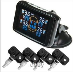 Tyre Pressure Monitoring System LCD Internal Valve Front & Rear Sensors For Car