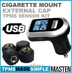 Tyre Pressure Monitoring System LCD TPMS 4 External Sensors Wireless 4x4 Car