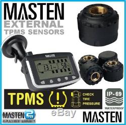 Tyre Pressure Monitoring System TPMS External Cap Sensors x 4 LCD Caravan 4wd