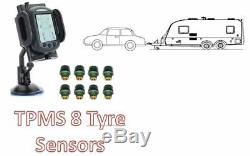 Tyre Pressure Monitoring System for CAR & CARAVAN 8 tyre sensors