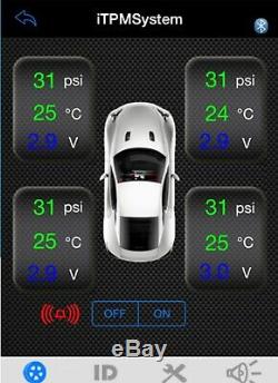 -Tyre Tire Pressure Monitor System Car Motorcycle Bluetooth TPMS Android iPhone