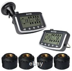 Wireless LCD TPMS Car Truck Wheel Tyre Pressure Temp Monitoring System 4 Sensor