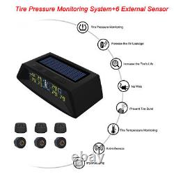 Wireless LCD TPMS Tire Pressure Monitoring System For RV With 6 External Sensors