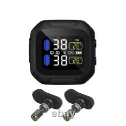 Wireless Motorcycle TPMS Tire Pressure Monitoring System Motor Tyre LCD Display