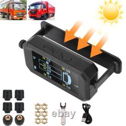 Wireless Solar TPMS LCD Car Tire Pressure Monitoring System + 6 External Sensors