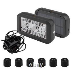 Wireless Solar TPMS LCD Car Tire Pressure Monitoring System + 6 External Sensors