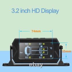 Wireless Solar TPMS LCD Car Tire Pressure Monitoring System + 6 External Sensors