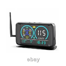 Wireless Solar TPMS LCD Car Tire Pressure Monitoring System 6 External Sensors