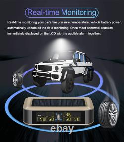 Wireless TPMS Solar Power Tire Pressure Monitoring System RV Truck TPMS 6 Sensor