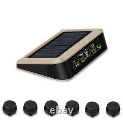 Wireless TPMS Solar Power Tire Pressure Monitoring System RV Truck TPMS 6 Sensor