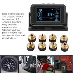 Wireless Tire Pressure Monitoring System With 8 Sensors 15bar Solar Charging