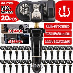 20PCS Autel TPMS MX-Sensor 2en1 315MHz 433MHz Capteurs de pression des pneus programmables