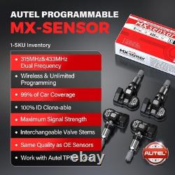 4PACK Autel MX-Sensor 2-en-1 Capteur TPMS programmable universel pour pneus, outil de pression des pneus