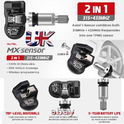 4PCS Autel MX-Sensor 2 en 1 Universel Capteur de Pression des Pneus Métal TPMS Programmation