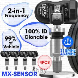 4PCS Autel MX-Sensor 315&433MHz Capteur de Pression des Pneus Universel en Métal TPMS