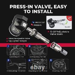 4PCS Autel MX-Sensor 315&433MHz Capteur de Pression des Pneus Universel en Métal TPMS