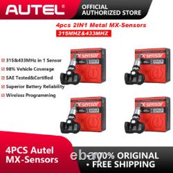 4PCS Autel MX-Sensor 315&433MHz Capteur de Pression des Pneus Universel en Métal TPMS