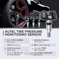 4PCS Autel MX-Sensor 315 & 433MHz TPMS Pression des pneus programmable avec tige métallique HOT