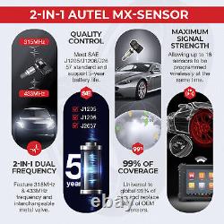 4PCS Autel MX-Sensor 315 & 433MHz TPMS Pression des pneus programmable avec tige métallique HOT