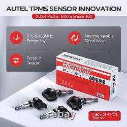 4PCS Autel MX-Sensor 315 & 433MHz TPMS Pression des pneus programmable avec tige métallique HOT