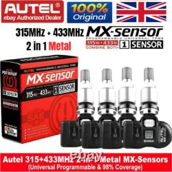 4PCS Autel MX-Sensor 433MHZ & 315MHZ 2En1 Capteur TPMS Programmable de Pression des Pneus