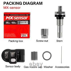 4PCS Autel MX-Sensor 433MHZ & 315MHZ 2En1 Capteur TPMS Programmable de Pression des Pneus