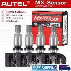 4PCS Autel MX-Sensor 433mhz&315mhz 2En1 Capteur de Valve Métallique TPMS Programmable