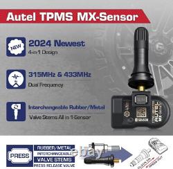 4PCS Autel TPMS MX-Sensor 315MHz 433MHz Capteur de Pression des Pneus Auto 2en1 en Caoutchouc