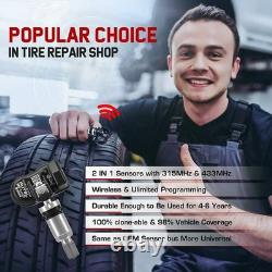 4PCS Autel TPMS MX-Sensor 315 433MHz 2en1 Capteur de Pression des Pneus de Voiture Programmable