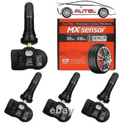 4PCS Capteur TPMS Autel MX-Sensor 2 en 1 315 MHz 433 MHz Capteur de pression des pneus programmable
