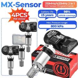 4PCS Capteur TPMS Autel MX-Sensor 315MHz+433MHz 2 en 1 Programmable de Pression des Pneus