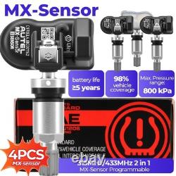 4PCS Capteur TPMS Autel MX-Sensor 315MHz+433MHz 2 en 1 Programmable de Pression des Pneus