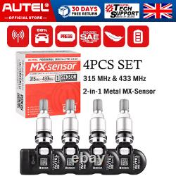4PCS Capteur TPMS Programmable Autel MX-Sensor 433MHZ&315MHZ 2 En 1 Pression des Pneus