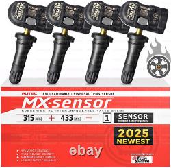 4Pack Capteur TPMS Autel MX-Sensor 315 MHz 433 MHz 2 en 1 Programmable pour la pression des pneus