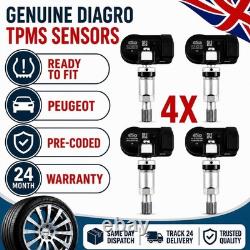 4XGENUINE DIAGRO TPMS préprogrammé pour PEUGEOT 307 (T5) 2001-2008